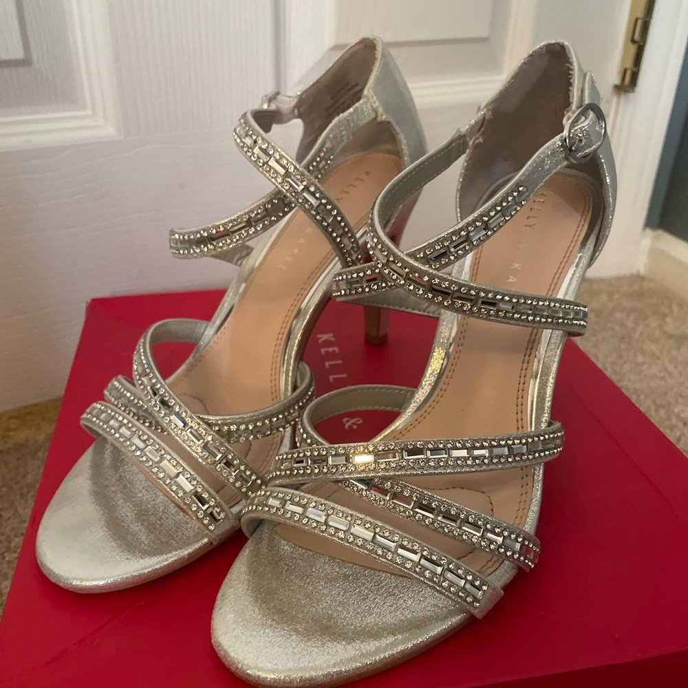 Silver dress shoes.  Great for a wedding or a formal event.